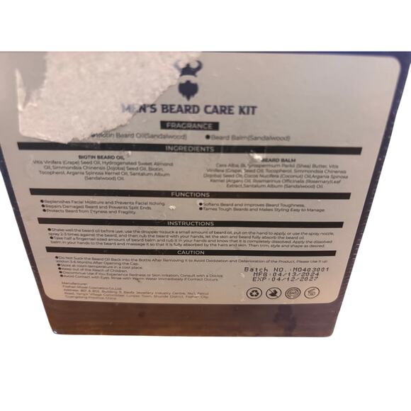 Men's Beard Care Kit Biotin Oil Growth Grooming Skin Balm All Natural EXP 4/27 - Picture 2 of 6